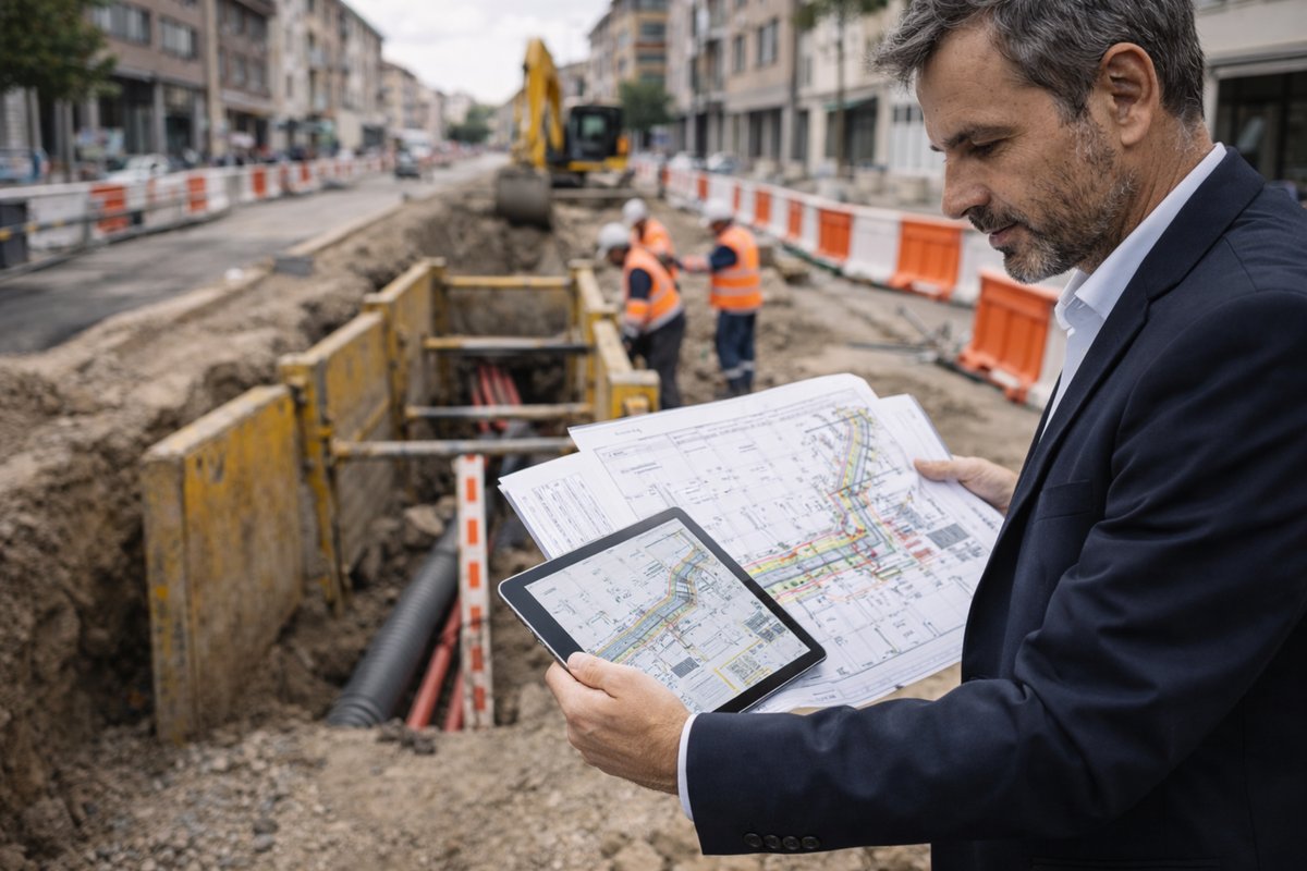 Ingénieur VRD sur chantier urbain
